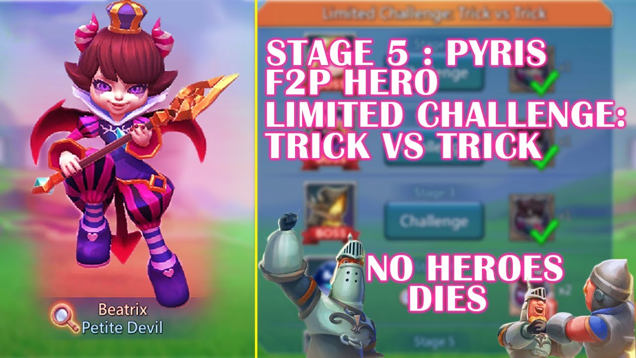 Lords Mobile - Stage 5 Petite Devil / Beatrix Limited Challenge | Manual-F2P Heroes #lordsmobile