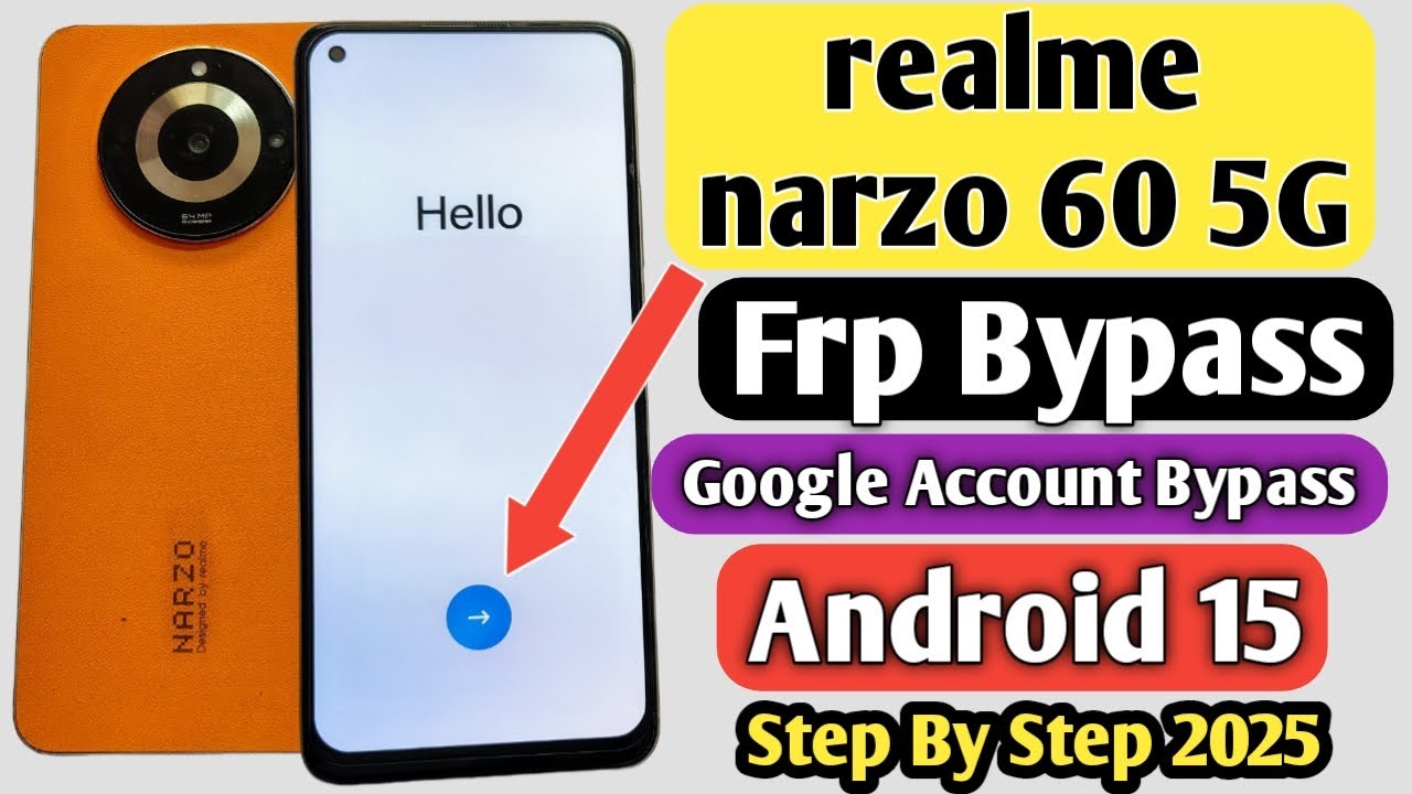 Realme Narzo 60 Frp Bypass Android 15 | Narzo 60 Google Account Bypass | Realme RMX3750 Frp Bypass |