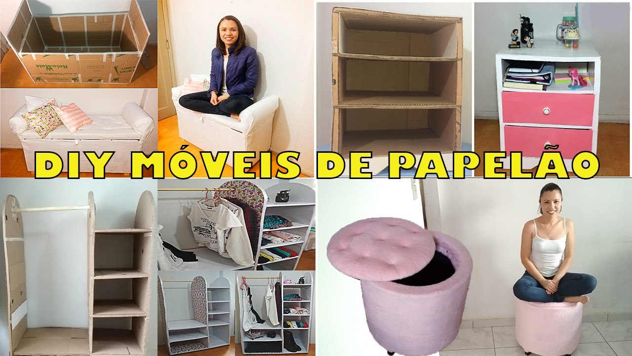 4 IDEIAS DE MÓVEIS DE PAPELÃO PARA QUARTO [DIY] | Polly Peçanha