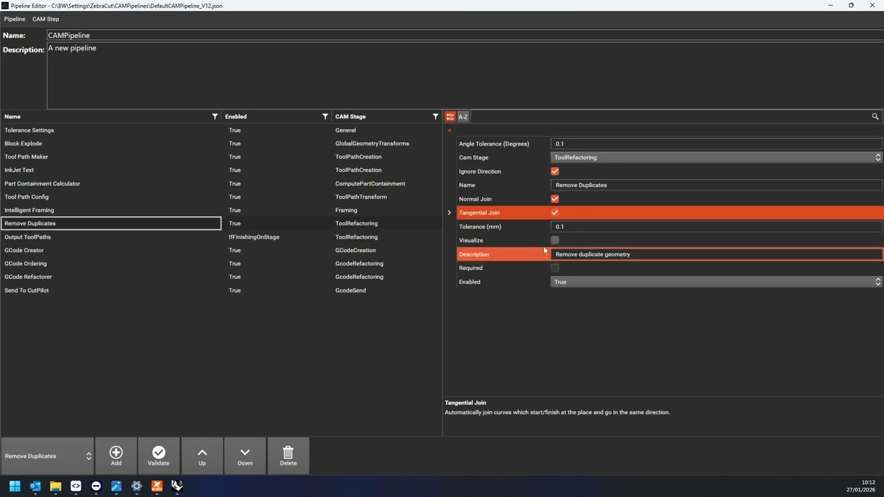 ZebraCut Remove Duplicates - CAM Pipleline