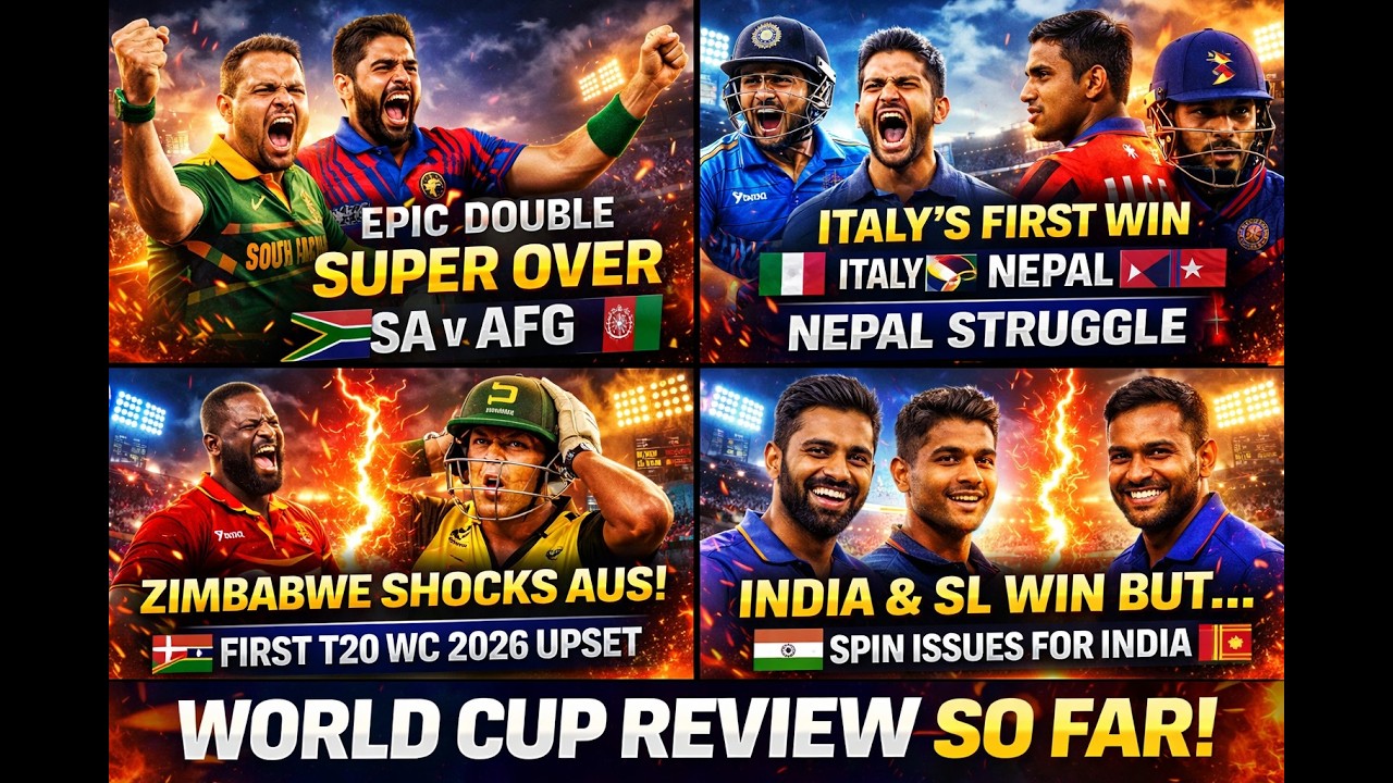 T20 World Cup 2026 So Far: Double Super Over Thriller, Historic Upsets & India’s Spin Worry!