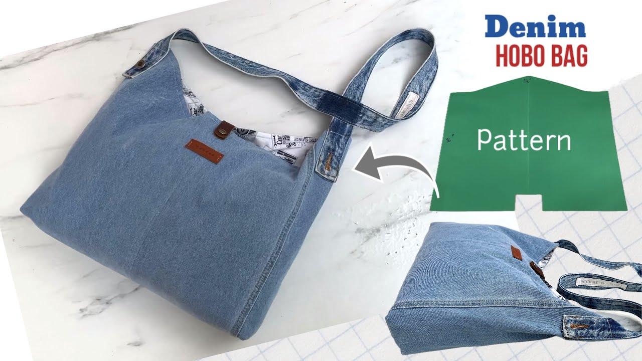 how to sew denim hobo bag from old jeans, hobo bag tutorial ,jeans bag diy, shoulder bag diy