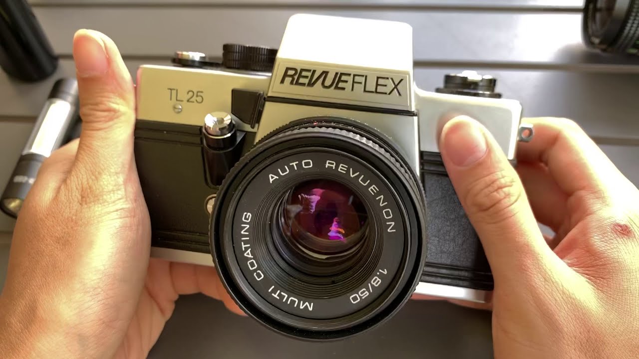 Revueflex TL 25 Film Camera + Auto Revuenon 50mm f1.8 Lens Demo