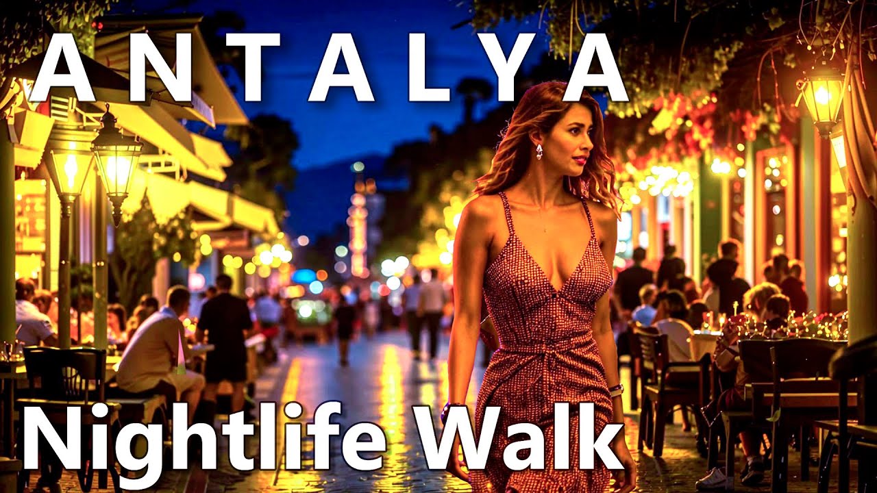 Amazing Antalya Nightlife City Street Walking Tour 4K🇹🇷