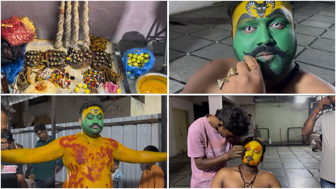 పొతరాజు Makeup 💥 | Musheerabad Bonalu 2025 | FULL గెటప్ Behind The Scenes | @vlogs_with_ajay