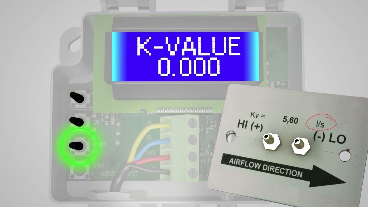 How to configure Produal DPT-Flow-MOD airflow transmitter for HVAC systems