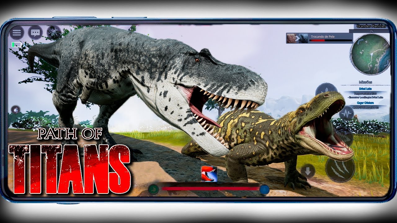 CAÇANDO AS MEGALANIAS! Grupo de Daspleto - Path Of Titans Mobile
