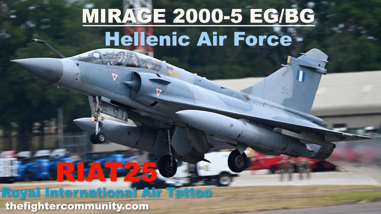 (4K) Hellenic Air Force MIRAGE 2000-5 EG/BG Royal International Air Tattoo 2025 Dassault Mirage 2000