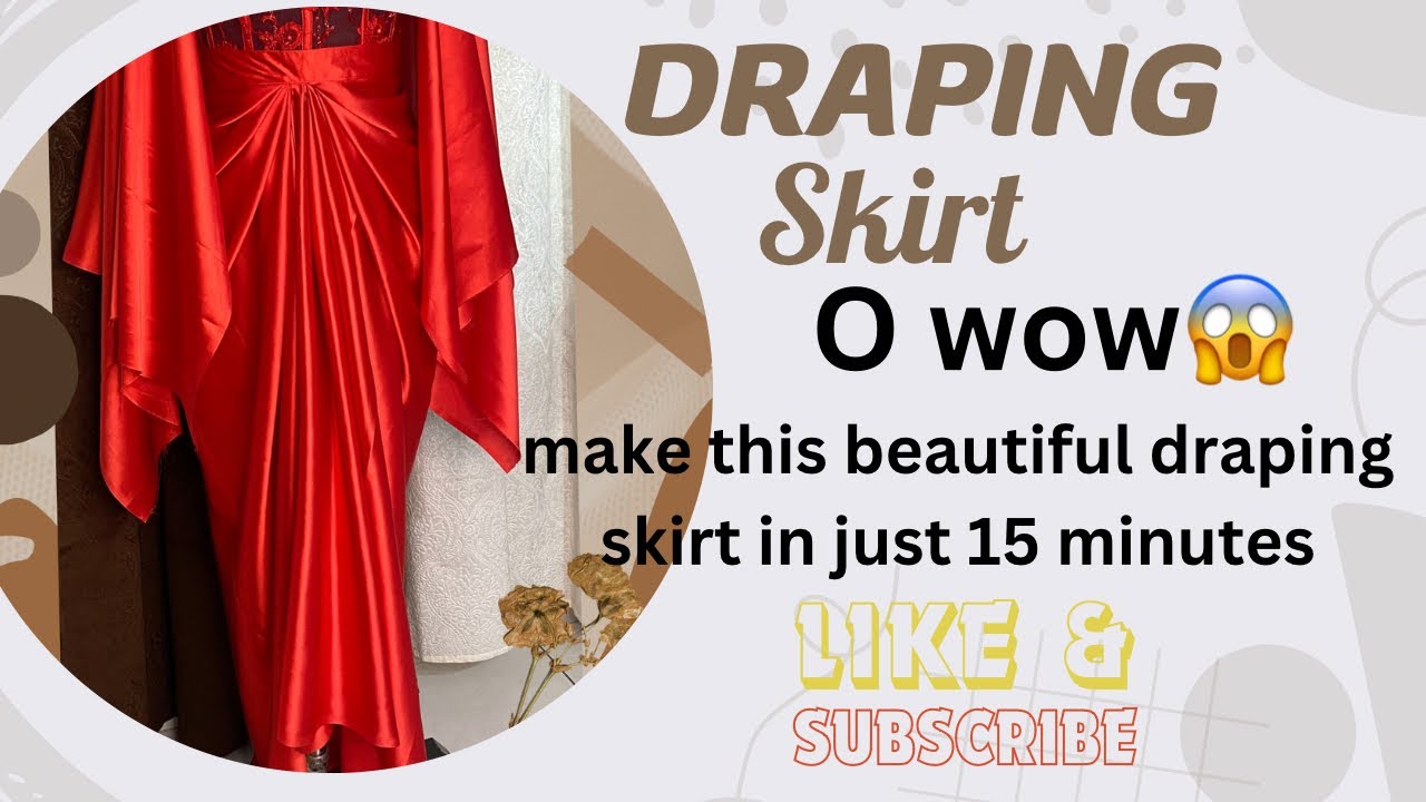 Making🧵🪡this beautiful and expensive draping skirt just in 15 min . 🤩!#sewingtutorial #viral