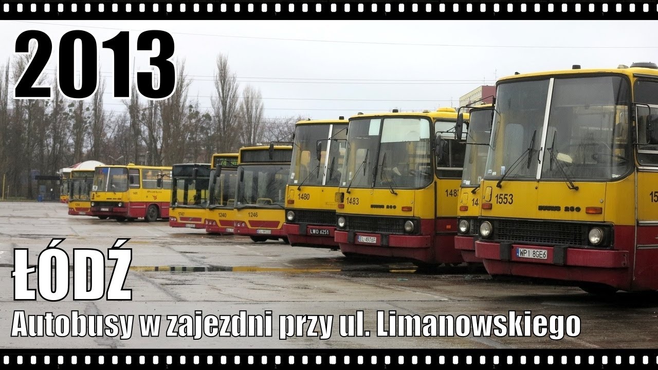 Łódź. Autobusy w zajezdni przy ul. Limanowskiego; 30.11.2013 r.