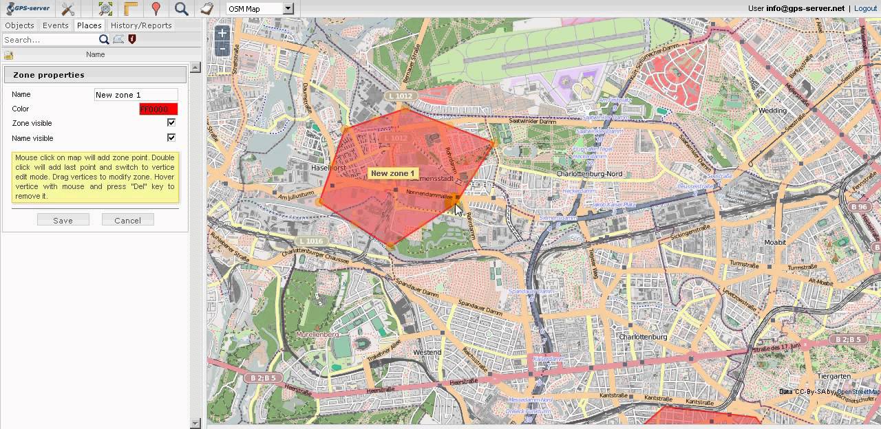 How to add places (GPS-Server.net)