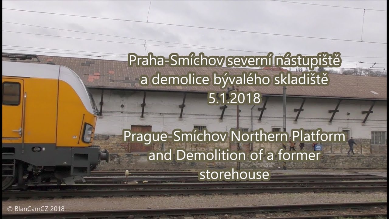 Praha-Smíchov severní nástupiště: demolice starého skladiště a Bobina Arriva | Storehouse demolition