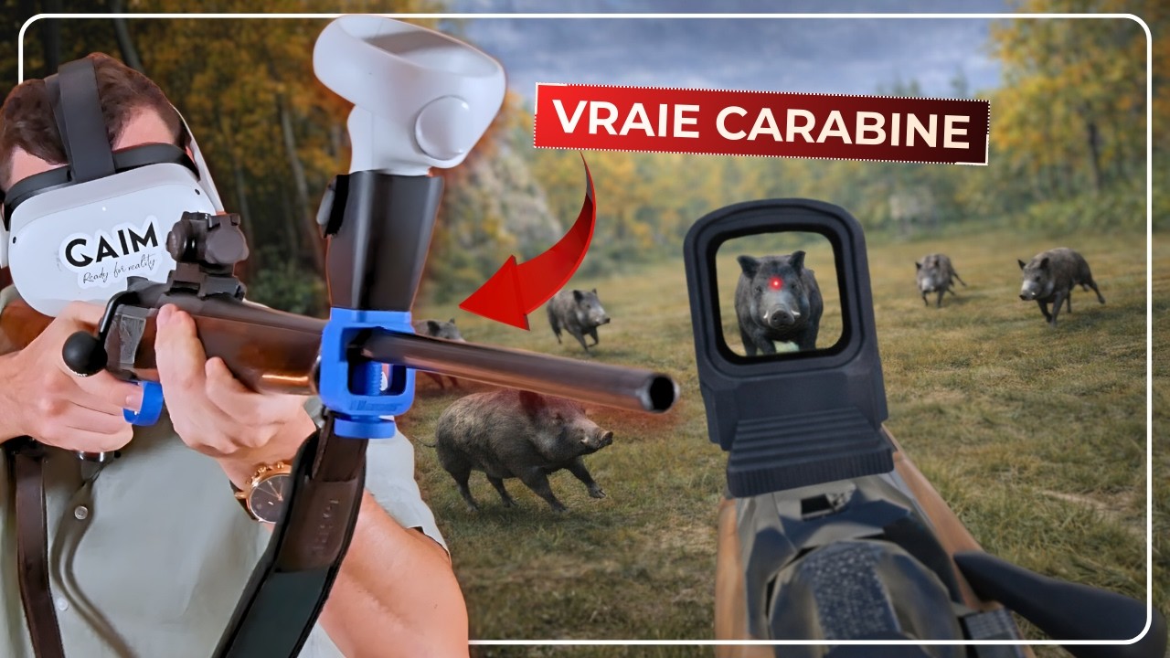 J'utilise ma vraie Blaser R8 en VR : 4000 sangliers de tirés. KIT GAIM BLASER