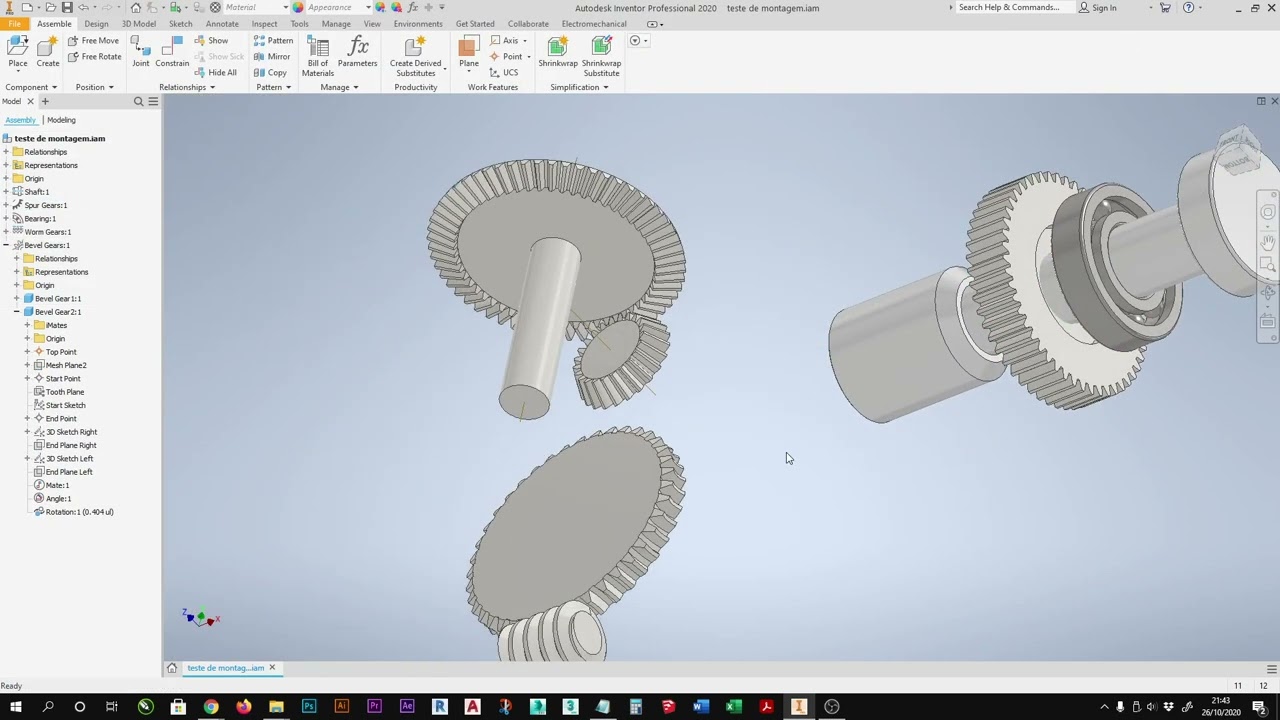 #Inventor #tutorial #básico | Como usar o design generator para criar engrenagens, eixos e rolamento