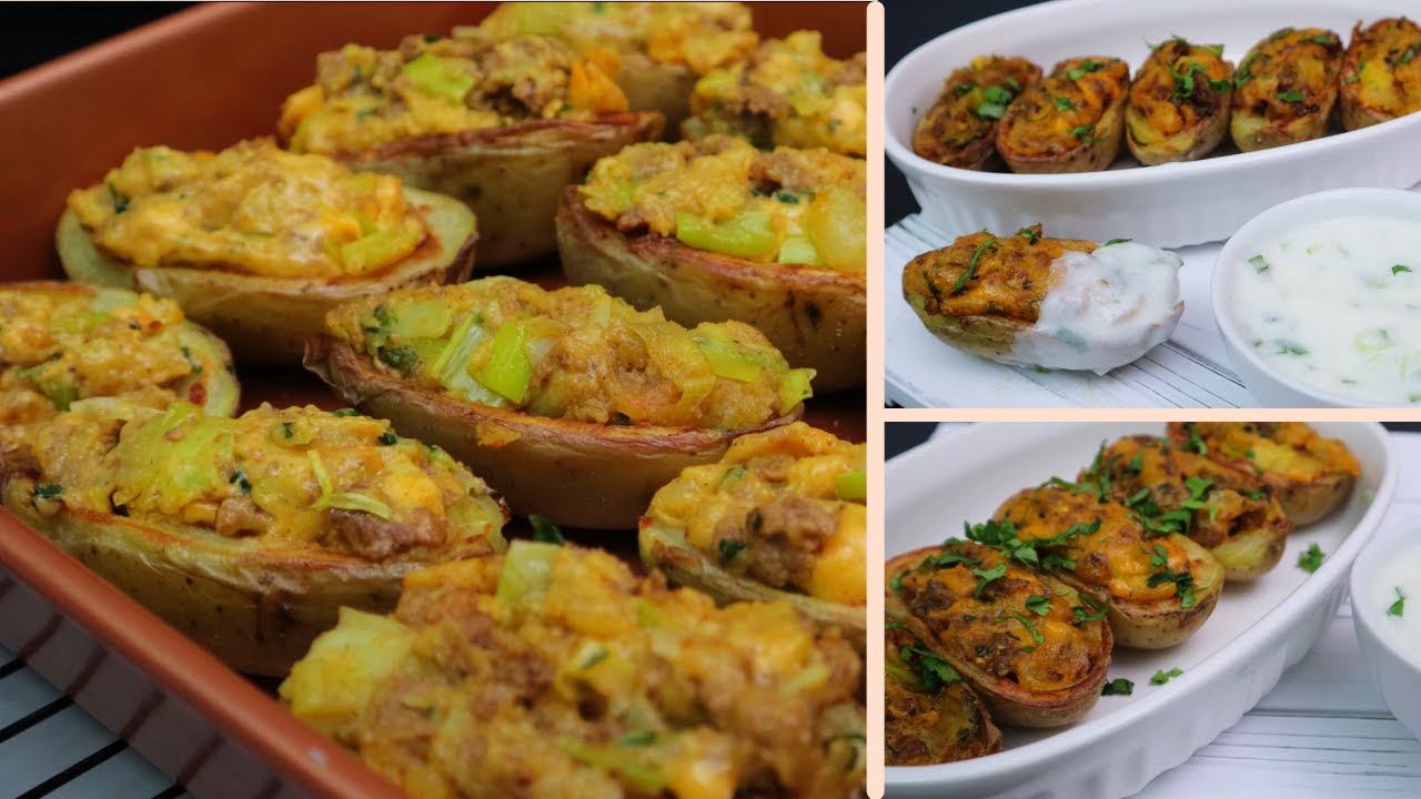 بطاطا محشية باللحم على الطريقة الأمريكية potato skin تاكلو صوابعكم وراها