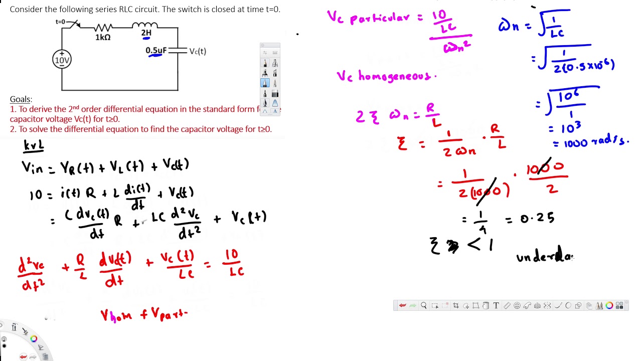 2nd order Transient Analysis : Series RLC Circuit : Circuit Analysis