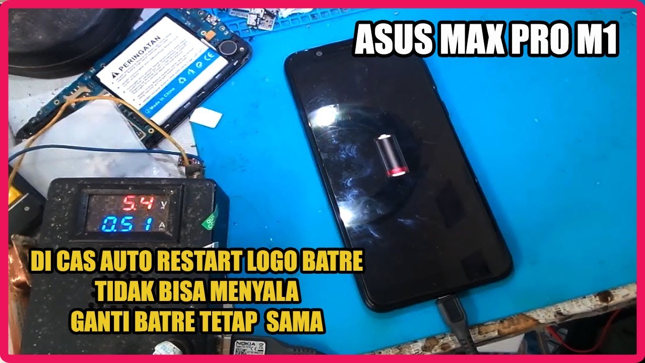 Asus Zenfone Max Pro M1 Nyala Mati Logo Baterai merah