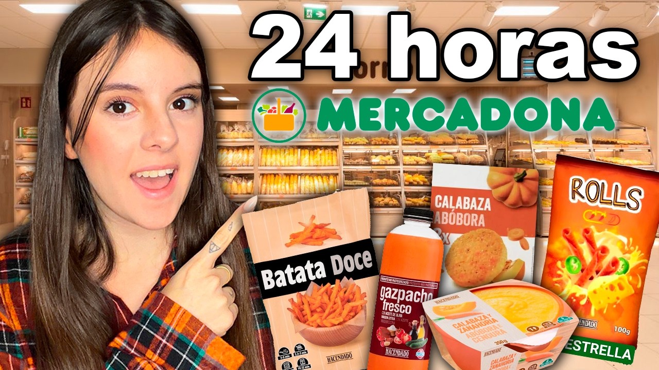 COMIENDO SOLO COMIDA NARANJA Y NOVEDADES MERCADONA 😱