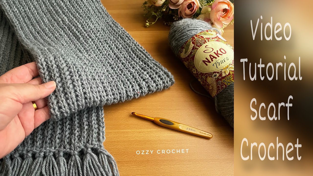 كوفيه كروشيه ( رجالي _ حريمي ) من تكرار سطر واحد سهلة وسريعة #ozzy_crochet  #scarf_crochet