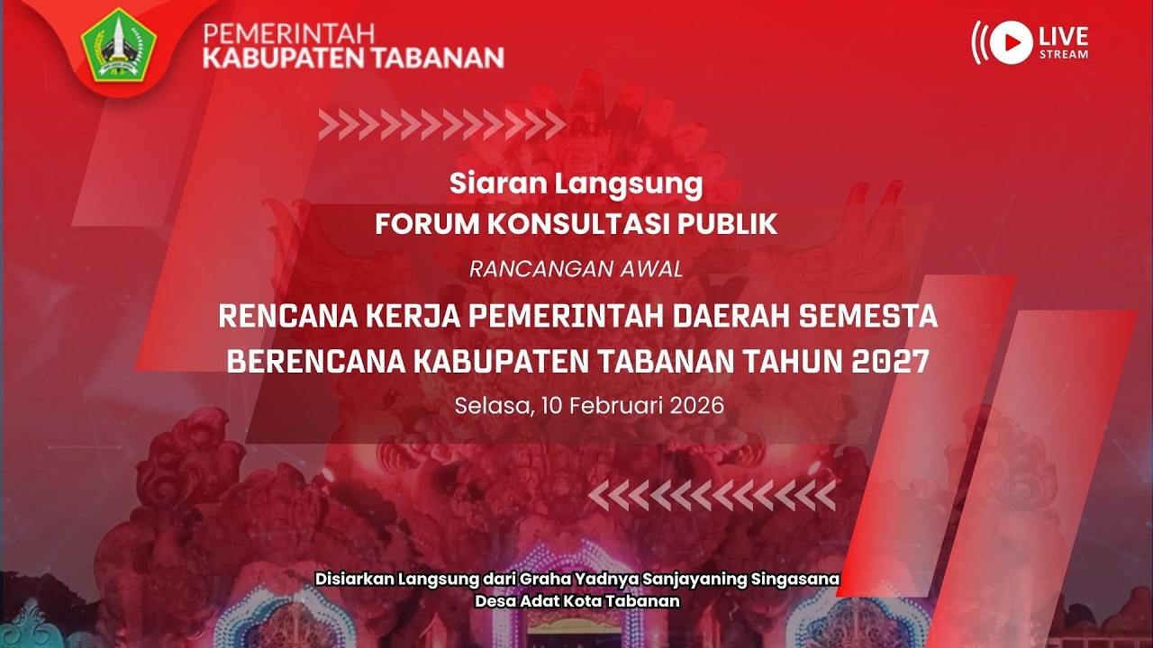 Forum Konsultasi Publik Rancangan Awal RPKD-SB Kab. Tabanan Tahun 2027