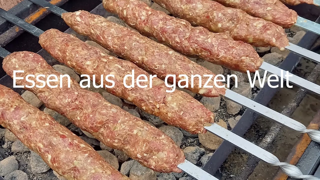 Kebab auf dem Spieß,  super leckeres und saftiges Hackfleisch