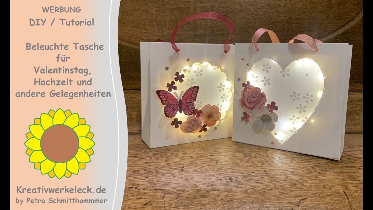 Beleuchtete Geschenktüte mit Herz - für Valentinstag, Hochzeit und andere Anlässe - DIY Tutorial