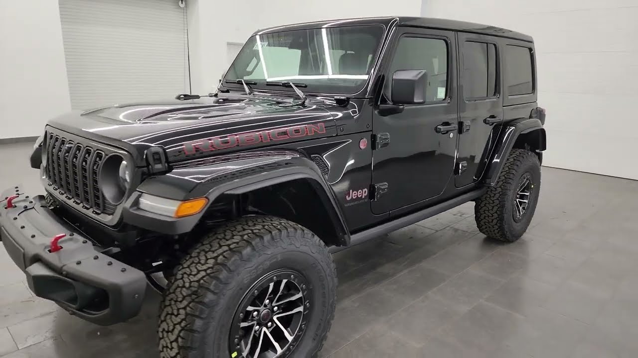 2024 JEEP WRANGLER RUBICON X SKY ONE TOUCH TOP BLACK 4K WALKAROUND 24J185 SOLD!