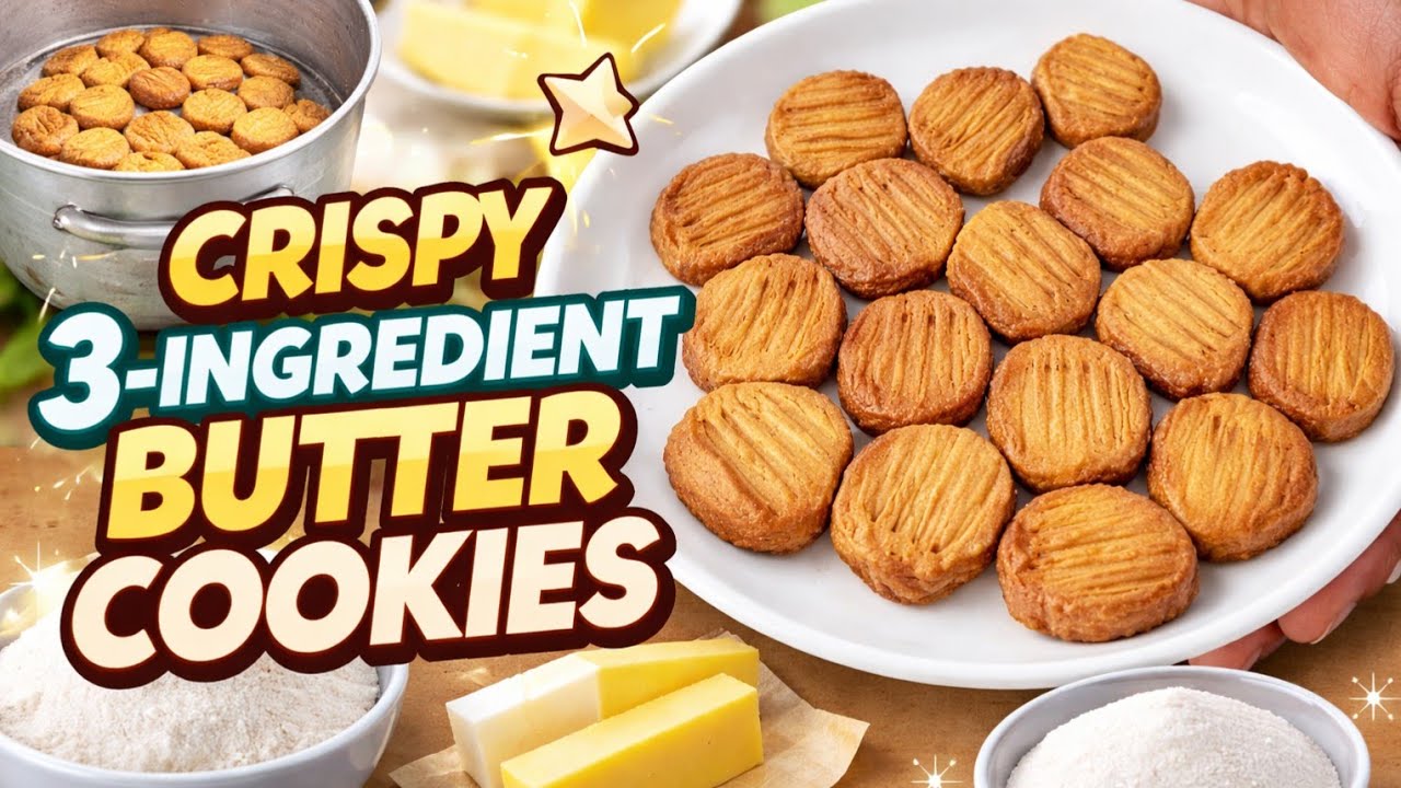 Хрустящее масляное печенье из 3 ингредиентов 🍪