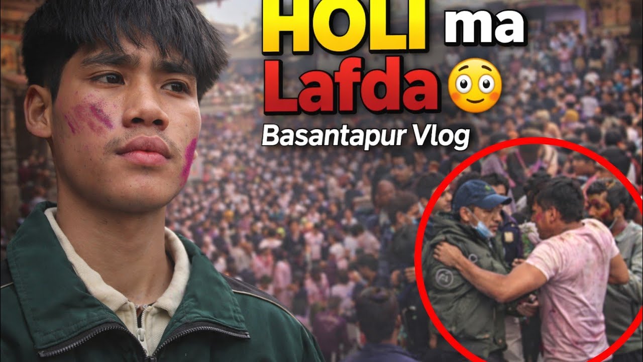 Kathmandu Holi Experience 🌈 | Basantapur Ma Kasto Bhayo?”