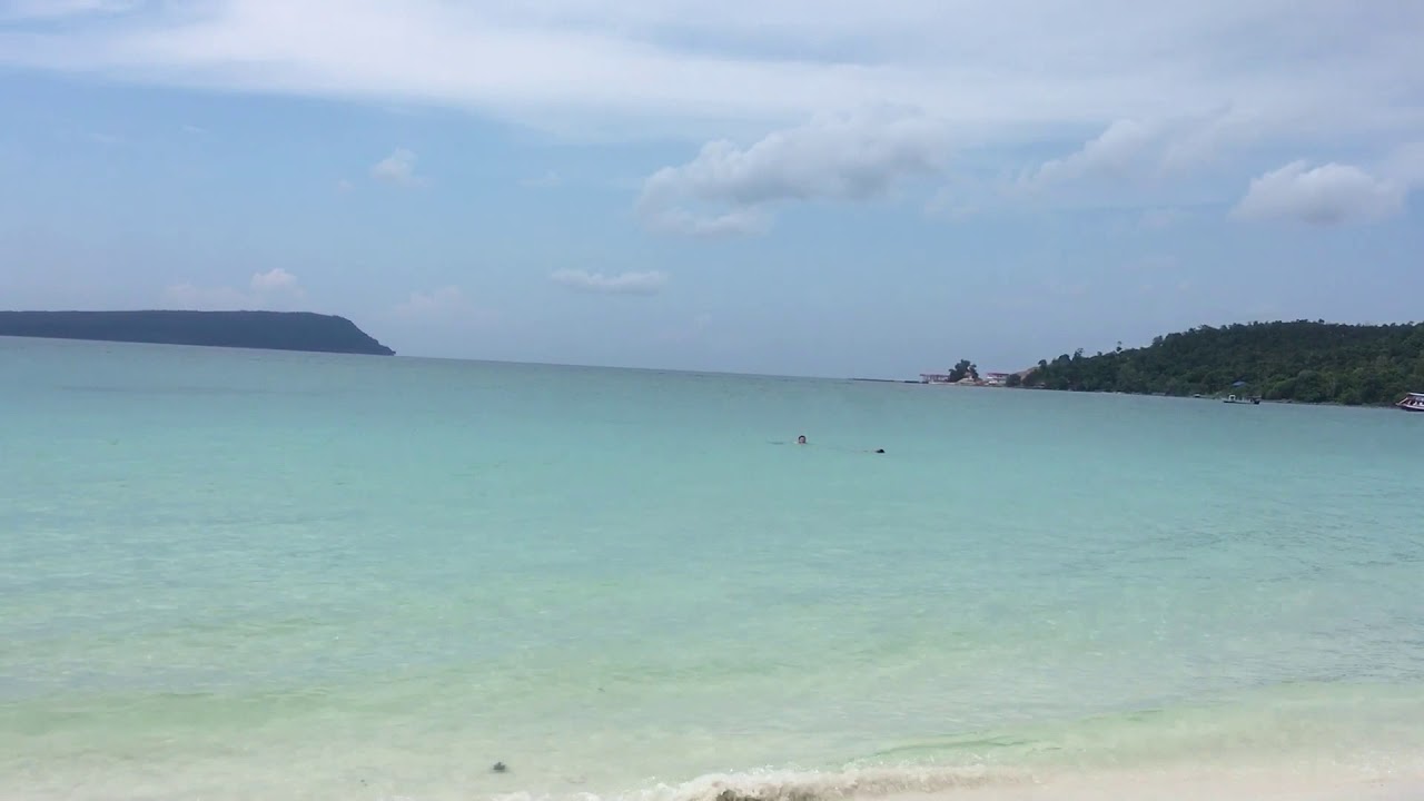 Koh Rong Island white sand beach ( Sihanoukville Cambodia )