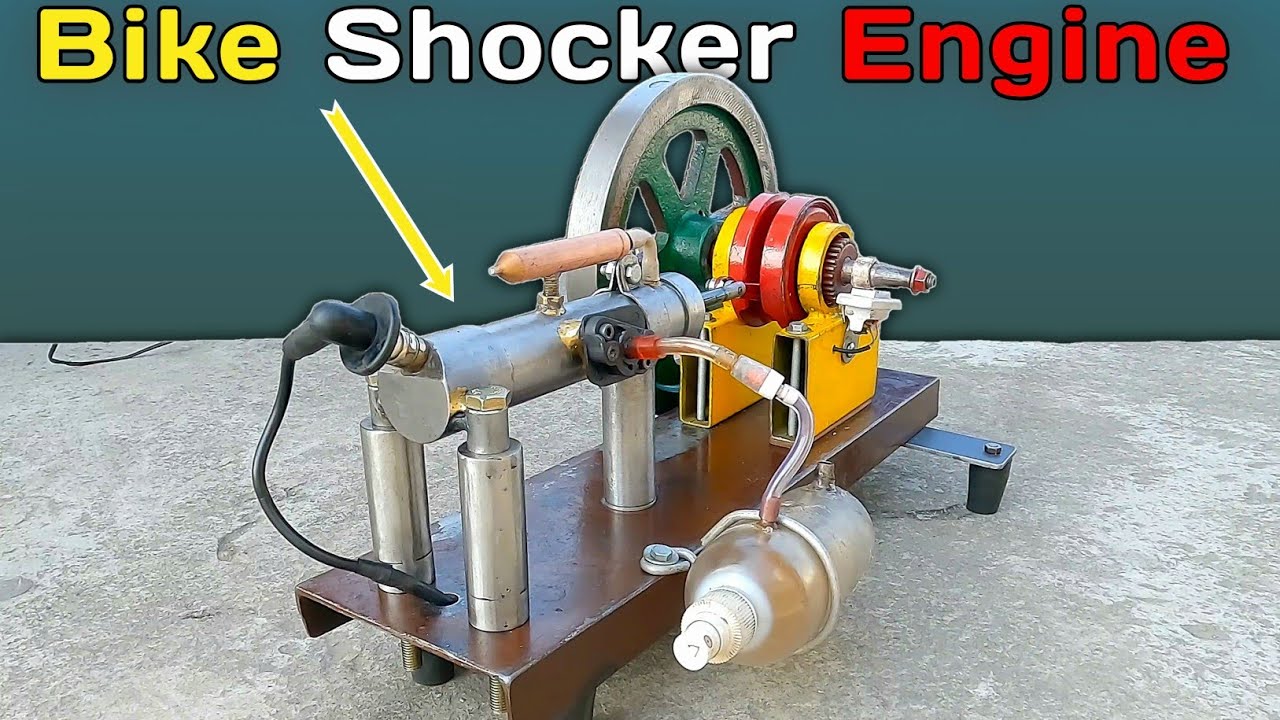 We Made Bike Shocker Petrol Engine || One Stroke Engine || Mini Engine || Engine Diy