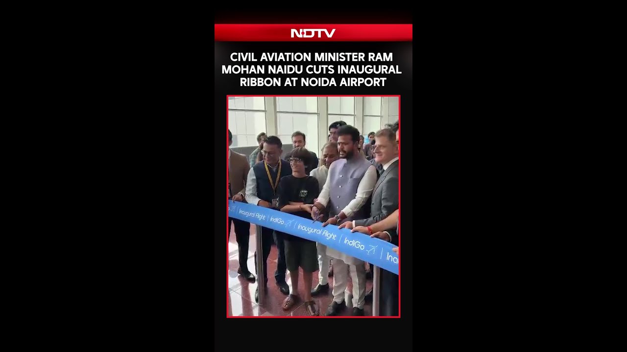 Civil Aviation Minister Ram Mohan Naidu Inaugurates Noida Airport's First Flight