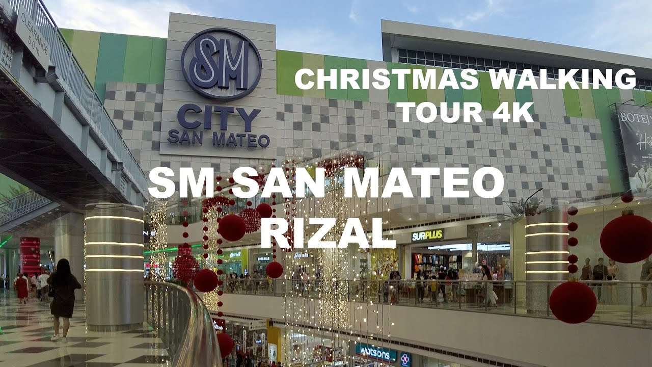 SM CITY SAN MATEO [4K] Rizal Christmas Walking Virtual Tour At Home ASMR Shopping Mall Gen Luna Ave