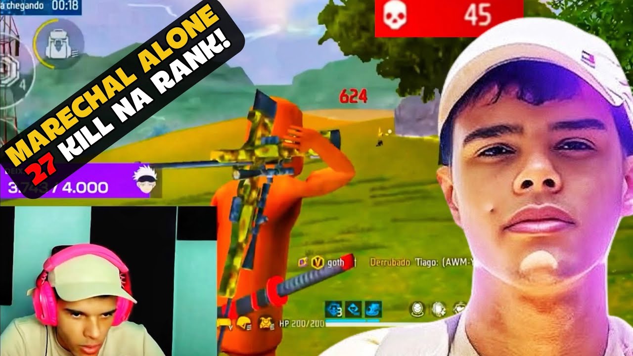 MARECHAL SOLO vs SQUAD COM 2 AWM NA RANK! FREE FIRE - MARECHAL HIGHLIGHTS
