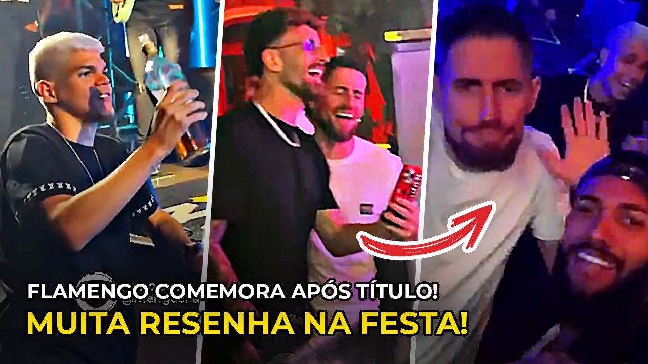 MUITA RESENHA NA FESTA DE COMEMORAÇÃO DOS JOGADORES DO FLAMENGO APÓS TÍTULOS!