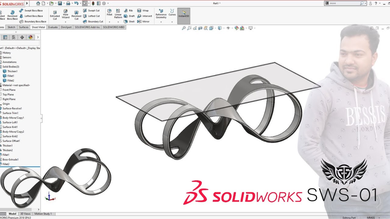 Modern Table Design  Solidworks