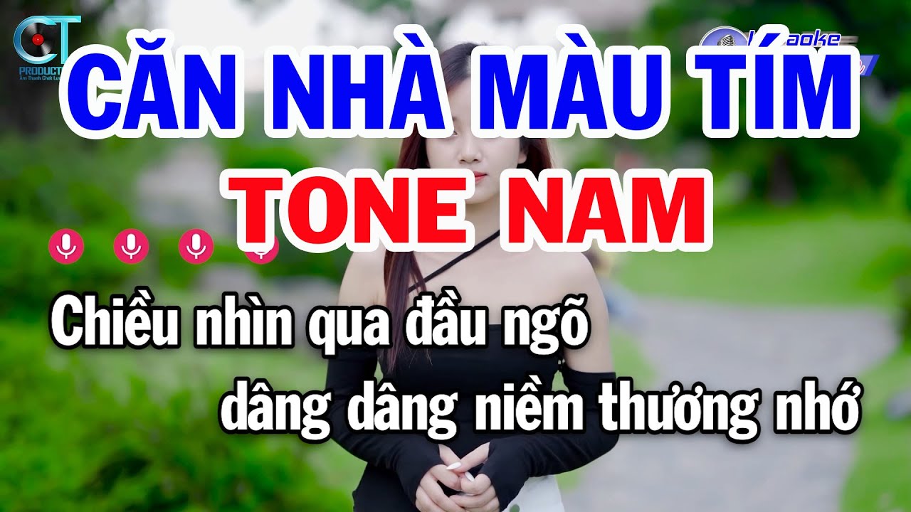 Karaoke Căn Nh&agrave; M&agrave;u T&iacute;m ( Dm ) Nhạc Sống Beat Hay | Đồng Sen