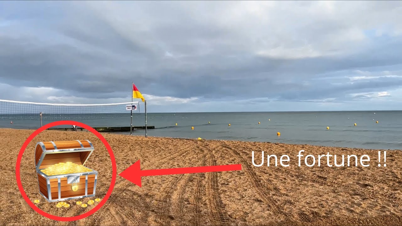 Détection de métaux sur une plage de luxe , on trouve des truc de fou
