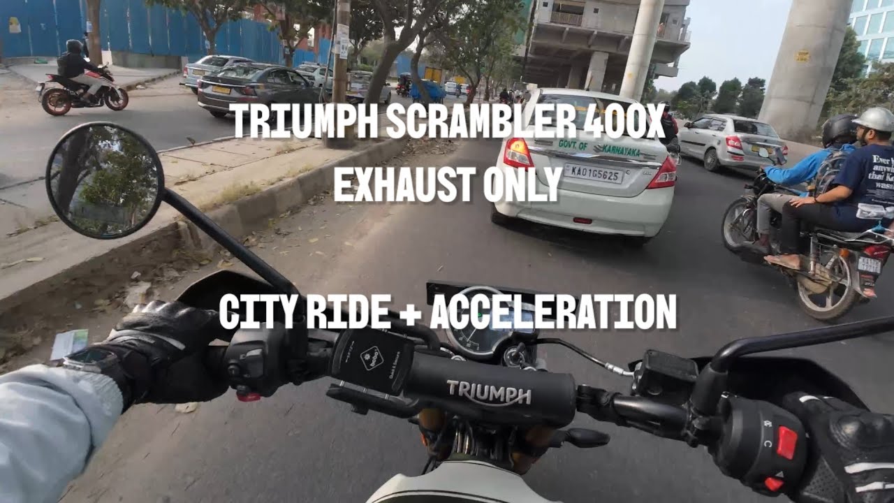 Triumph Scrambler 400x City Ride | Raw Acceleration | Exhaust only 