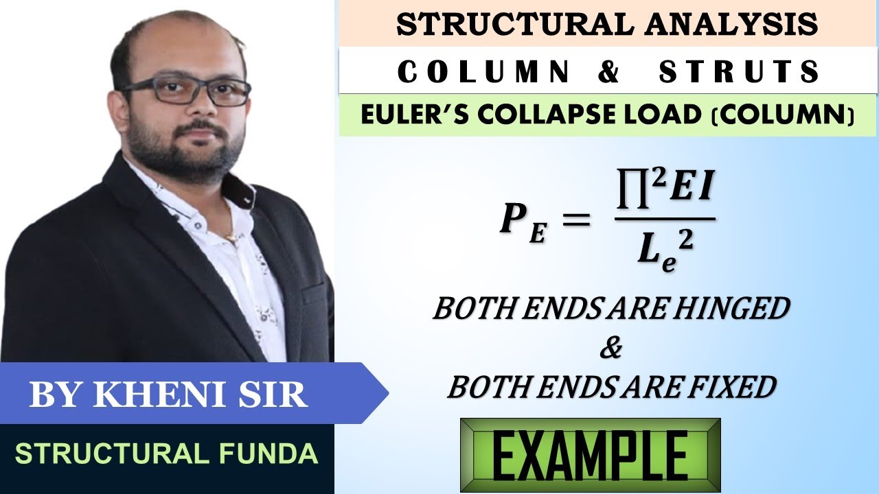 EX 01 | COLUMN & STRUT | COLLAPSE LOAD | HOLLOW CIRCULAR COLUMN SECTION | BOTH ENDS AS HINGED &FIXED