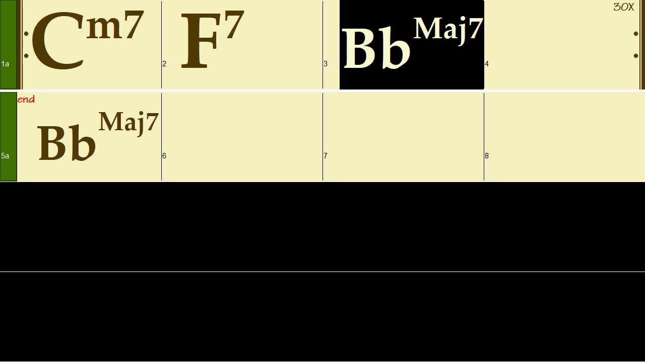 Cm7  F7 Bbmaj7 (100bpm Jazz)  backing track