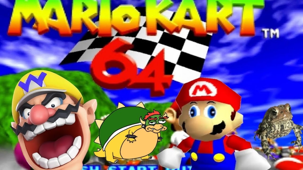 Mario plays. mario kart 64