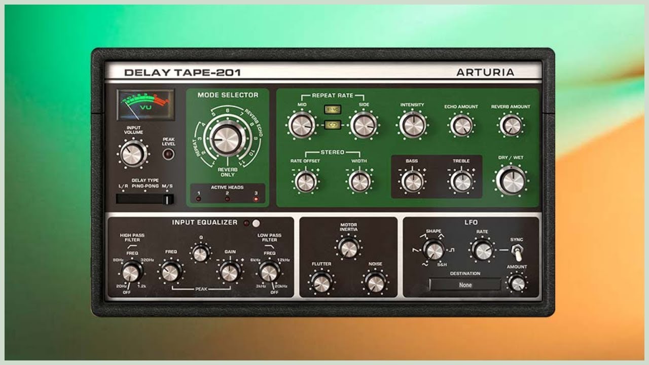 ARTURIA - Delay Tape 201 Software Effects | Plugin Demo Test | Based on Roland Space Echo 🎸