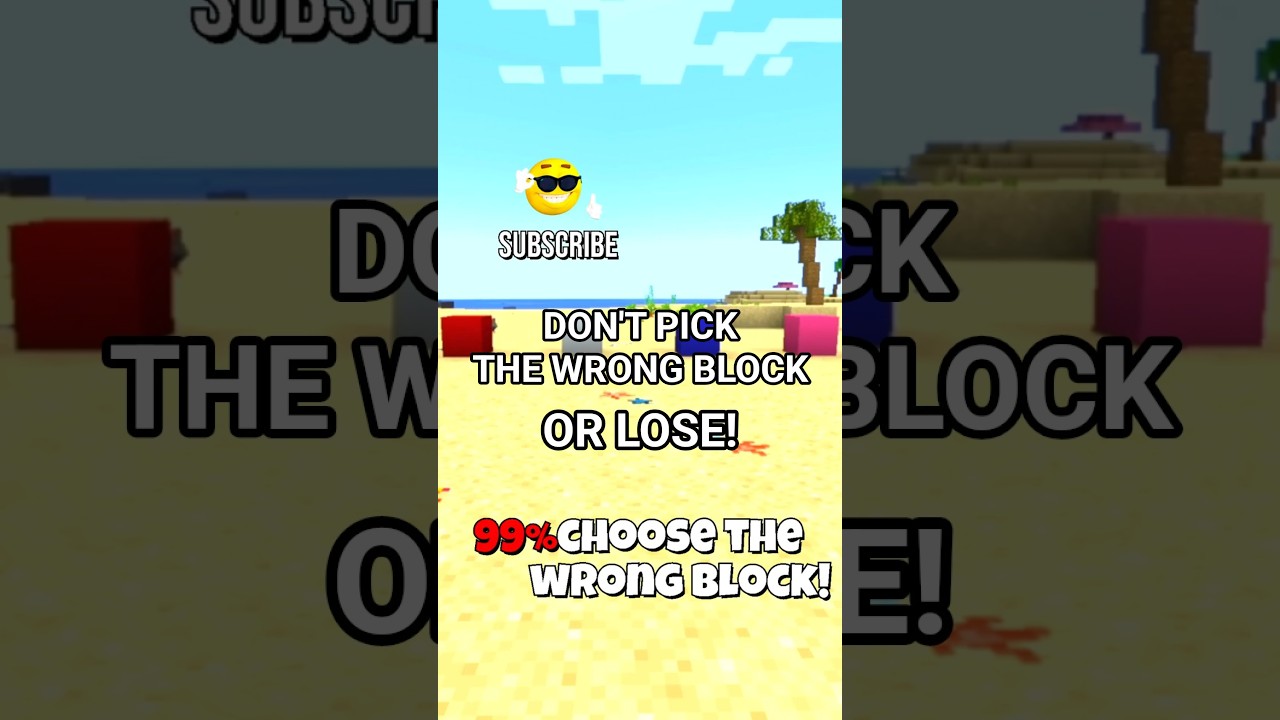 CHOOSE THE CORRECT BLOCK OR LOSE! #minecraft  #challenge #shorts #funny