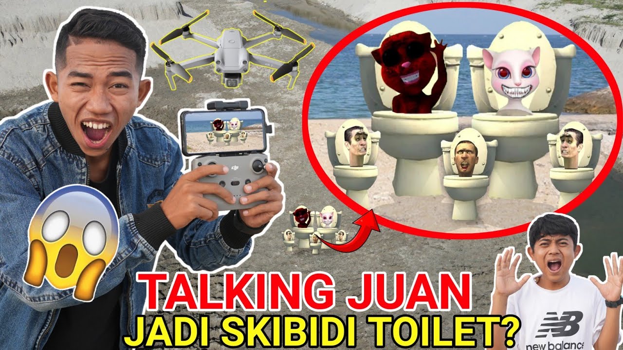 DRONE MENANGKAP NAMPAK TALKING JUAN JADI SKIBIDI TOILET?! | KASIHAN TALKING ANGELA! | Mikael TubeHD
