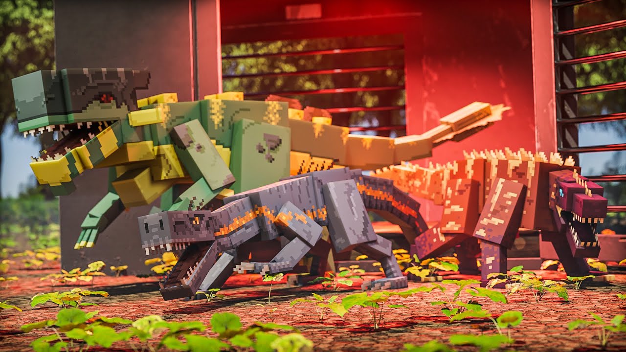 TODOS OS DINOSSAUROS HIBRIDOS ESTÃO SOLTOS NO MINECRAFT !! - ACAMPAMENTO JURASSIC WORLD