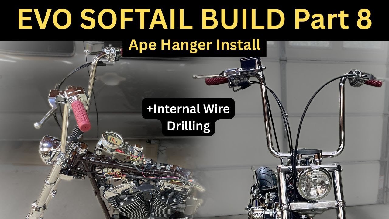EVO SOFTAIL PROJECT Part 8.  Handlebar Install + Internal Wiring.   1989 Harley Davidson FXSTC