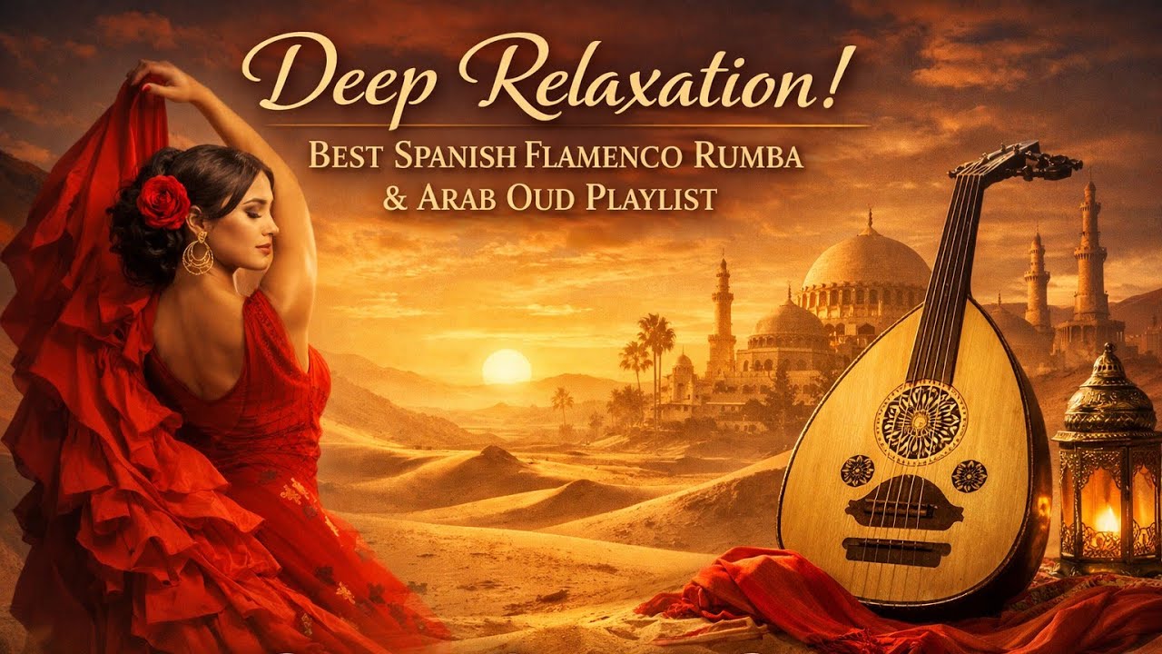Deep Relaxation! Best Spanish Flamenco Rumba & Arab Oud Playlist 🎶Relaxing Beautiful Desert reverb
