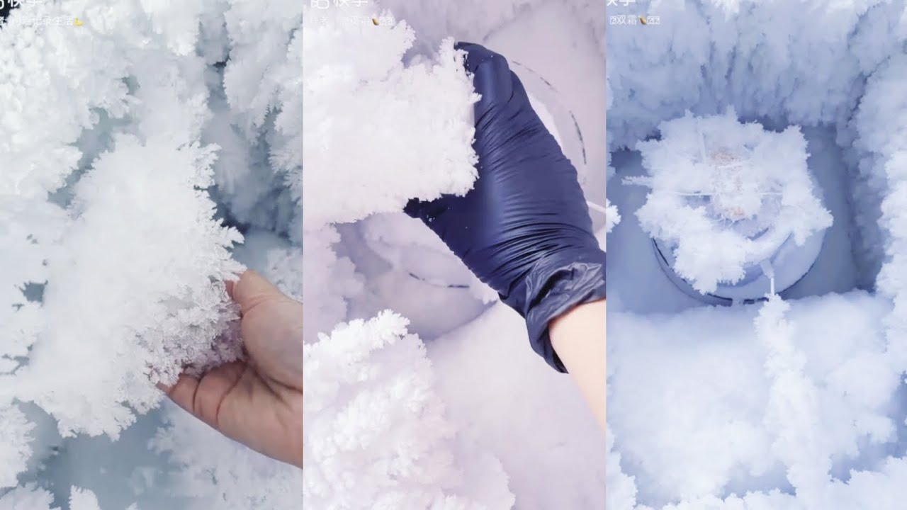 Ice Asmr White Eating frozen from the freezer, soft, moist, crunchy, delicious, like heaven❄️☃️