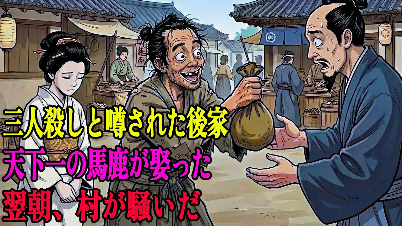 「三人の夫を殺す若後家」と噂された女。娶れば必ず死ぬと言われたが、天下一の馬鹿が金で身請けし…翌朝、村人が“死体”を運びに来た | 野談 | 伝説 | 昔話 | 説話 | 民話